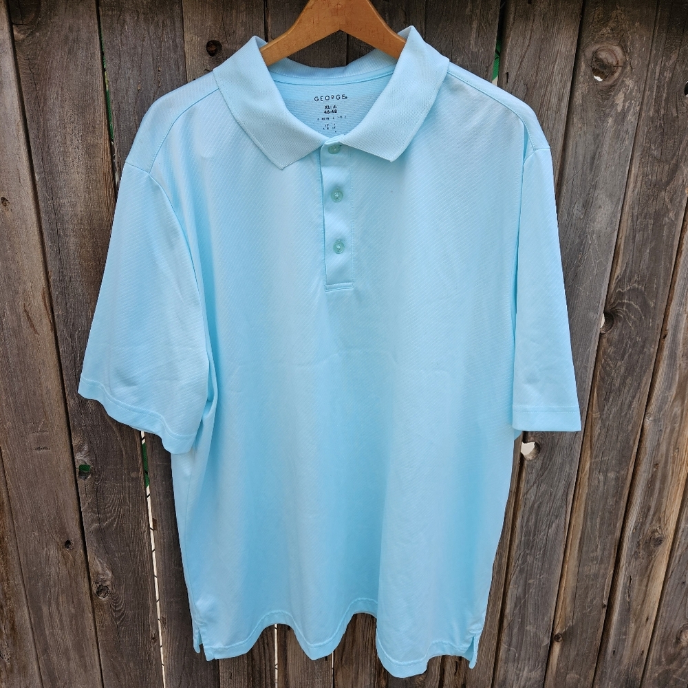 George Sky Blue Men's Polo Shirt Size XL - Picture 2 of 16